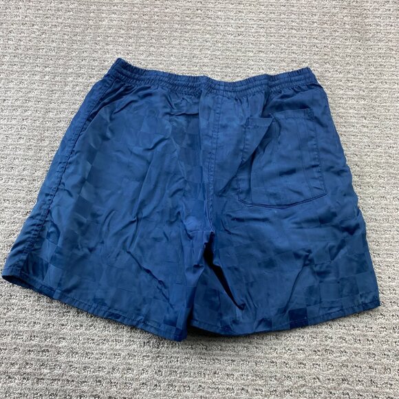 Vintage 90s Umbro Soccer Shorts Men Medium M Navy Blue Checkered Athletic 1990s - Picture 3 of 11